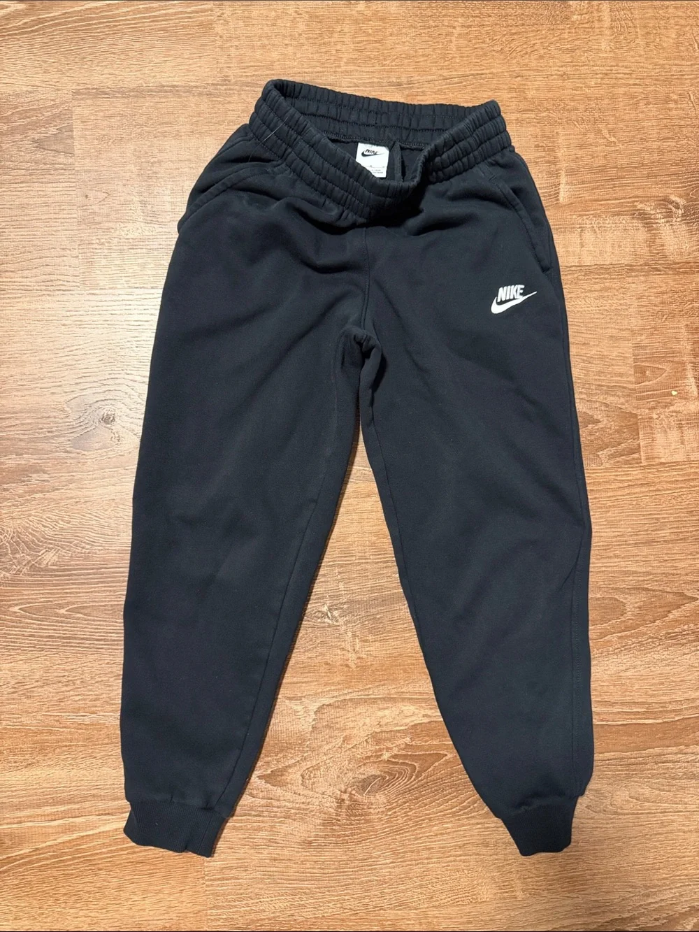 Nike Kids Black Joggers with White Logo